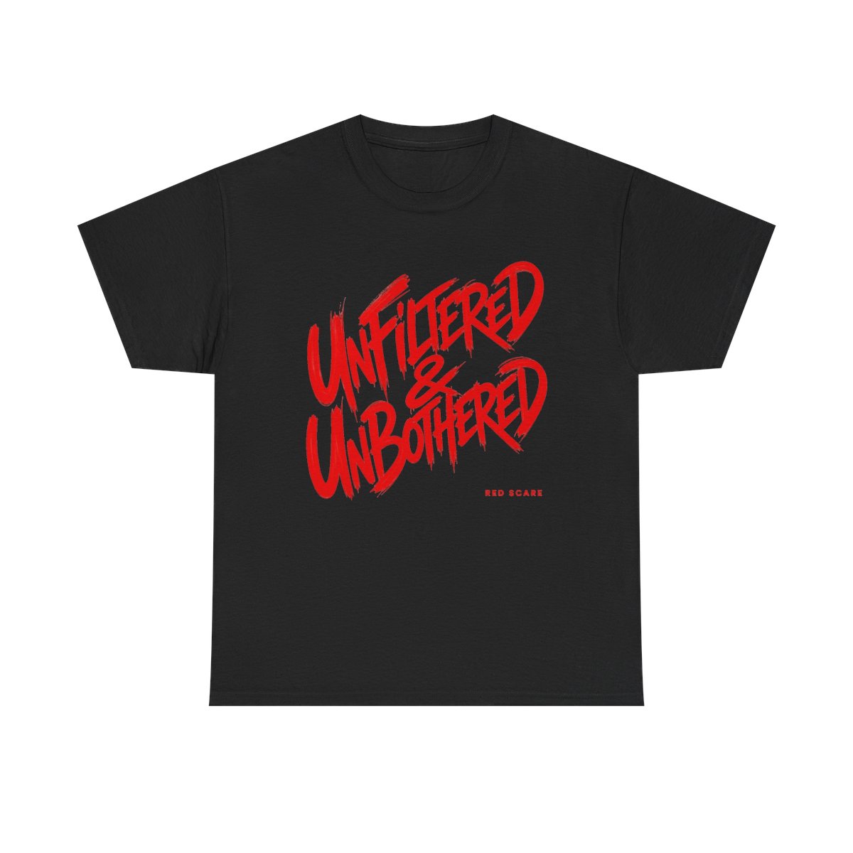 Red Scare "Unfiltered & Unbothered" Unisex Tee - alternate angle 2, merchandise
